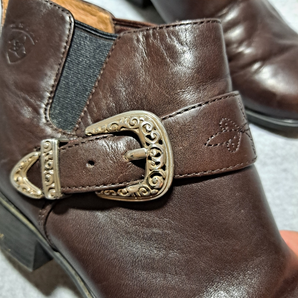 Ariat Womens Western Ankle Fashion Dress Boots Brown Buckle 12525 Size 6.5 - Picture 2 of 12